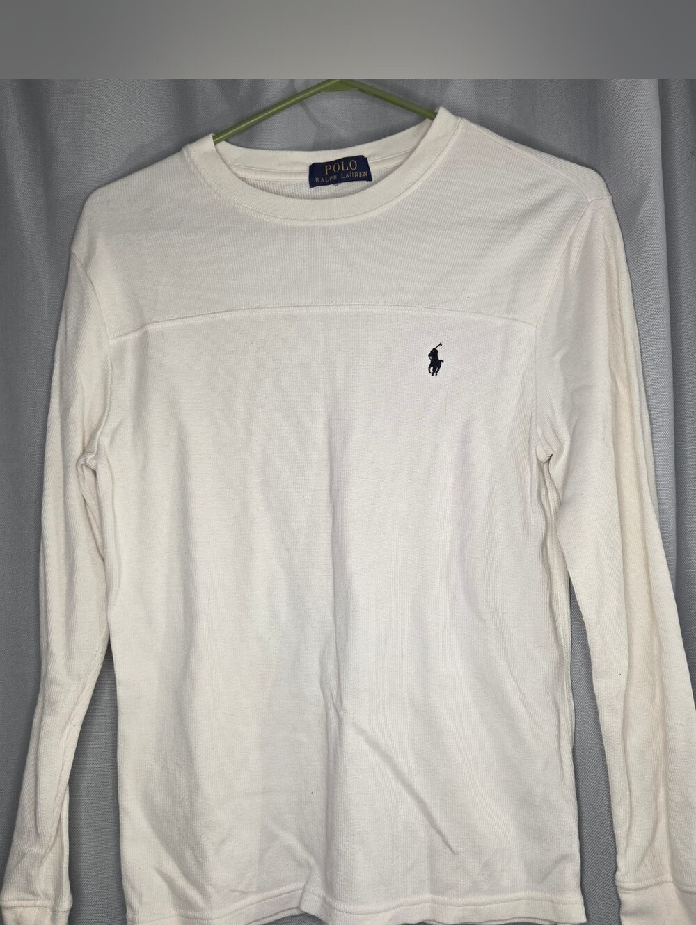 Polo by Ralph Lauren White Long-Sleeve Crewneck Shirt Boy's Size Large